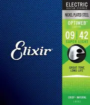 Elixir 19077® Strings Electric Guitar Strings with OPTIWEB® Coating, Super Light
