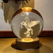 Crystal Ball Night Stand Lamp Unicorn Night Light Side Table Lamps Bedroom Cryst