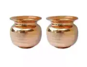 COPPER KALASH POOJA LOTA POT FOR POOJA 300 ML . 2 pcs