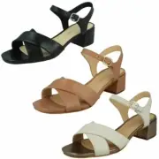 Ladies Clarks Sheer35 Strap Strappy Heeled Sandals