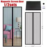 Magnetic Magic Screen Door Mesh Hand-Free Net Mosquito Fly Insect Curtain 82x42"