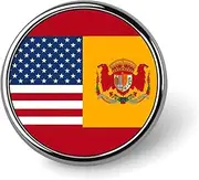 [FZMVSQH] American Spain Flag Printed Round Button Pin Badges Metal Pinback Buttons 1 Inch Pins for Hat Shirt Clothing Bags Decoration, Circular, Aluminum, Circular, Aluminum
