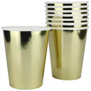 Gold Foil Paper Cups 270ml (Pack of 8)