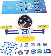 Abaodam 1 Set Astronaut Balance Scale Educational Stem Math Game for Enhance Counting and Shape Recognition Skills for Home and Preschool Learning