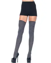 Brand New Grey Croched Thigh High Stockings Leg Avenue 6907