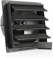 AC Infinity AIRLIFT S16, Shutter Exhaust Fan 16” with 10-Speed Controller, EC Motor - Wall Mount Ventilation and Cooling for Sheds, Attics, Workshops, and Greenhouses