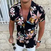 Men's Floral Hawaiian Aloha Shirt Summer Hawaiian Shirt Button Up Shirt Short Sleeve Fashion Designer Casual Outdoor Casual Daily Spring Summer Turndown Butto