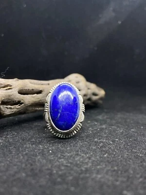 Native American Navajo lapis lazuli sterling silver ring size 10