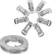 GETAJGHSD 1 Set Of Stainless Steel Tube Clamps: Full Thread Hose Clamps Pipe Strap Fixator - Fasteners For Garden Hose Water Pipe Automotive Industrial Applications