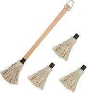 BESPORTBLE Reusable BBQ Oil Mop Brush Set BBQ Grill Brush for Basting Mop Wood Handle