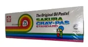 Vintage Set of 25 Sakura CRAY-PAS Oil Pastel Colors Crayons In Box Japan