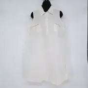 Mud Pie White 100% Cotton Marley Shirt Dress Size Large New
