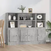 NNEVL Highboards 3 pcs Concrete Grey Engineered Wood