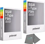 Polaroids Black & White Instant Film, 2 Pack, 16 Photos, B&W Film Works with Polaroid i-Type Cameras, Now, Now+, I-2, & Lab, Bundle with a Lumintrail Lens Cleaning Cloth