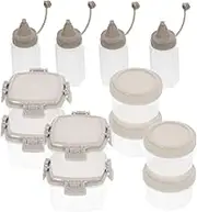 Cabilock 12 Pack Mini Sauce Containers Leakproof Sauce Jars Box Lids for Travel Outdoor Activities