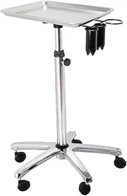 Hair Salon Rolling Cart Tray Hair Stylist Cart Instrument Tray Stand Salon Tray Cart on Wheels for Hairdresser Salons Studios, with Dryer Holder