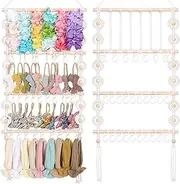 POVETIRE Headband Holder Bow Organizer for Girls Hair Bows, Baby Bow Hanger for Girls Hair Accessories Organizer Storage Wall Hanging Decor for Nursery Baby Girls Toddler Room