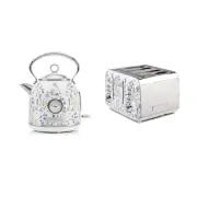 Laura Ashley Elveden 1.7L Dome Kettle and 4 Slice Toaster Combo Wild Meadow