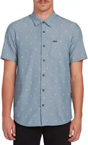 Volcom Mens Archive Mark Shirt Size-2XL Color-Stormy Blue