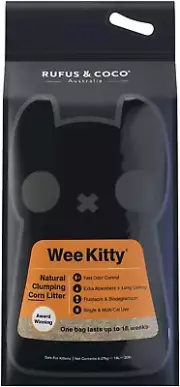 Rufus & Coco Wee Kitty Clumping Corn Cat Litter , Natural Flushable