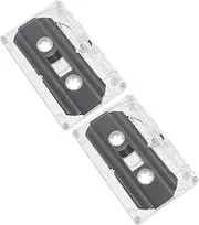 Healifty 2pcs Blank Cassette Tapes for Recording Transparent Shell for Easy Labeling for Projects and Vintage Audio Needs