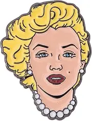 [Desert Cactus] Marilyn Monroe Lapel Pin Enamel Greek Formal Wear Blazer Jacket (Lapel Pin - Design B), Metal, no gemstone