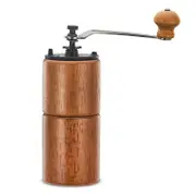 Catzon Wooden Coffee Bean Grinder Manual with Cast Iron Burr for Travel-Dark