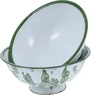 CIYODO Antique Kitchen Plate Set of 2 Enamel Bowl for Fruit Vegetable Soup Storage
