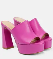 [Gianvito Rossi] Gianvito Rossi Holly leather platform mules AU 7 pink