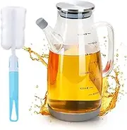 Yuragim Glass Oil Bottle, 1 Litre Olive Oil Bottle, Borosilicate Glass Oil Dispenser with Measuring Scale, Oil Vinegar Bottles, Large Oil Dispenser Bottle, Spice Kettle Jug for Oil, Vinegar, Sauce