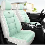 UQABS Universal Leather Car Seat Covers for Opel Astra H Astra J Astra G Badge Zafira B Astra Corsa D Vectra C Corsa Dacia Duster, Compatible with Side Airbag - Green