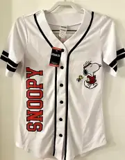 Peanuts SnoopyBaseball Jersey Snoopy & Woodstock Olympic Torch. NWTs Women XS