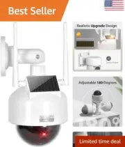 Solar Dummy Camera - Authentic Realistic Design - Flashing Red LED Light