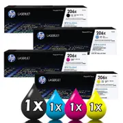 Genuine 4 Pack HP 206X Toner Cartridges W2110X-W2113X Fits: HP Color LaserJet Pro MFP M283, M282, M255