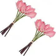 Sosoport 12pcs Fake Orchids Bouquet: Artificial Realistic Cymbidium Orchid Plants with Stem - Fake Flowers for Home Conference Room Tabletop Decor
