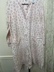 Miss Elaine Snap front Floral robe size medium