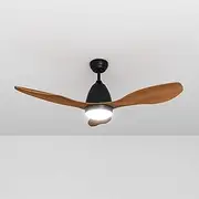 ELEGANT Ceiling Fan Wooden with Remote Control&LED Color Change Light,48 Inch(1200mm),3 Reversible Blades 3 Speed