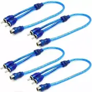 4 Absolute RCA Audio Cable "Y" Adapter Splitter 1 Female to 2 Male Plug Cable