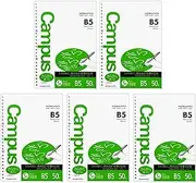 Kokuyo Campus Loose Leaf Paper for Binders, Sarasara Smooth Writing, B5, 5mm Grid Ruled, 26 Holes, 50 Sheets, pH Neutral, Bleed Resistant, 75gsm, Pack of 5, Japan Import (NO-837S-5)