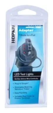 Hopkins 47345 Weatherproof Design 7-Blade to 4-Flat Adapter with LED