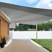 Sun Shade Sail 22'x22' Light Grey Square Sunshade Cloth UV Block Permeable