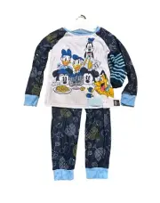 Girls' Mickey Mouse & Friends Hanukkah Pajama Set with Cozy Socks - Blue S (6)