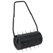 Garden Lawn Roller with Aerator Clamps Lawn Gardening Tool Black Iron vidaXL