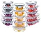 30 Piece Glass Food Storage Containers Set, Glass Meal Prep Containers with L...