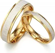 [Gemini] His or Her 18K Yellow Gold Filled Anniversary Wedding Ring width 4mm 6mm Valentine's Day Gift