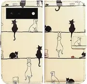 Google Pixel 6 Case,Bcov Black Cat White Cat Leather Flip Phone Case Wallet Cover with Card Slot Holder Kickstand for Google Pixel 6