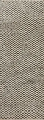Unique Handmade Gabbeh Modern Runner Rug Wool Plush Pile 3x8 ft