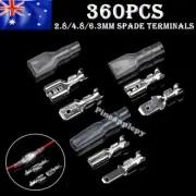 360PCS Assorted Spade Crimp Electrical Wire Connectors Terminals Male Female Kit