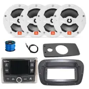 JBL Marine Radio, Antenna, 4x 8" 450W White Speakers w/Wire,Spa Bezel, Adapter