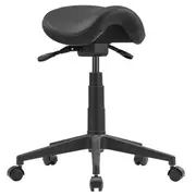 CAD Industrial Stool with Saddle Seat in Black PU 120kg - 5 year Warranty